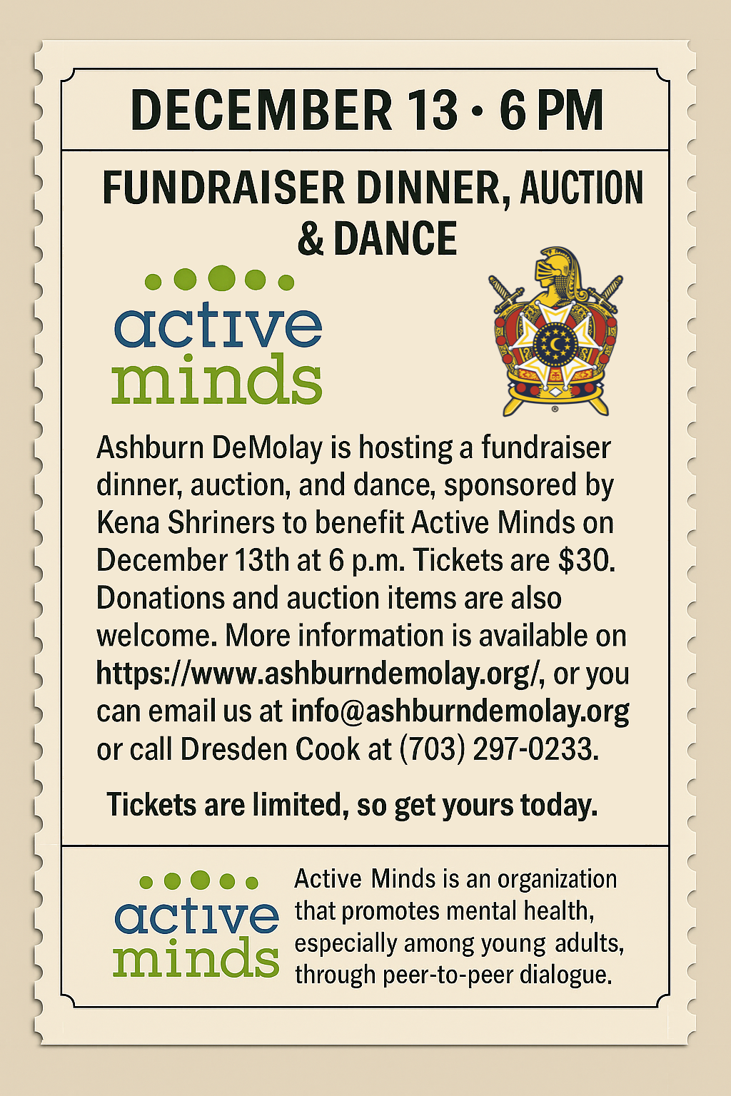 Active Minds Charity Dinner, Auction, and Dance